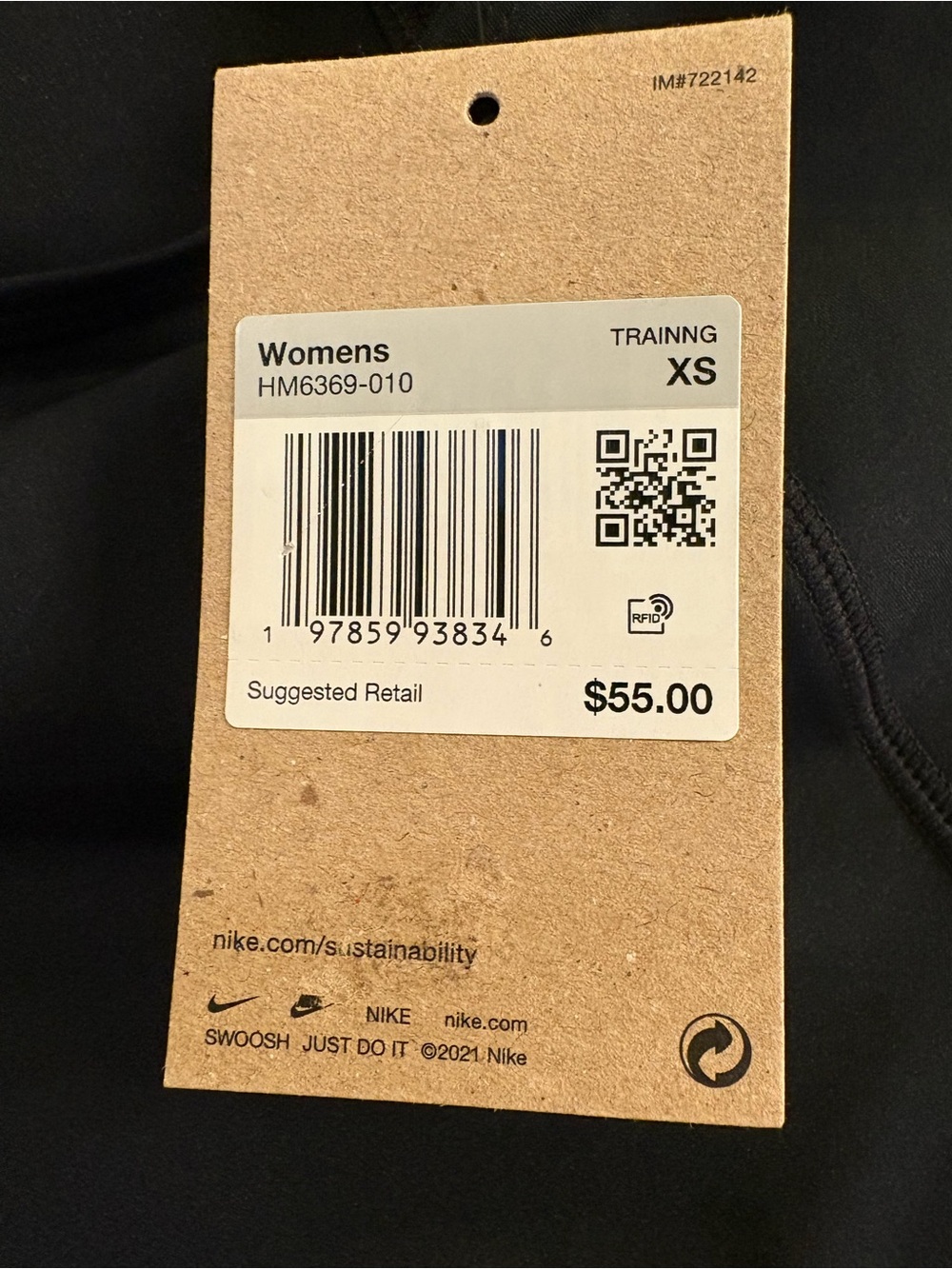 Nike Black Pro Crop Top with Elastic Logo Hem - Picture 9 of 11